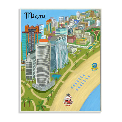 Coloré Miami City Beach par Carla Daly - impression d'art graphique