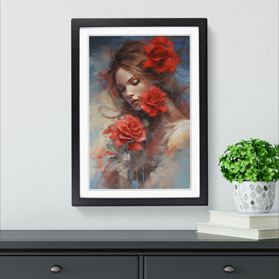 Rose Gestural 1 Piece Single Picture Frame Wall Art