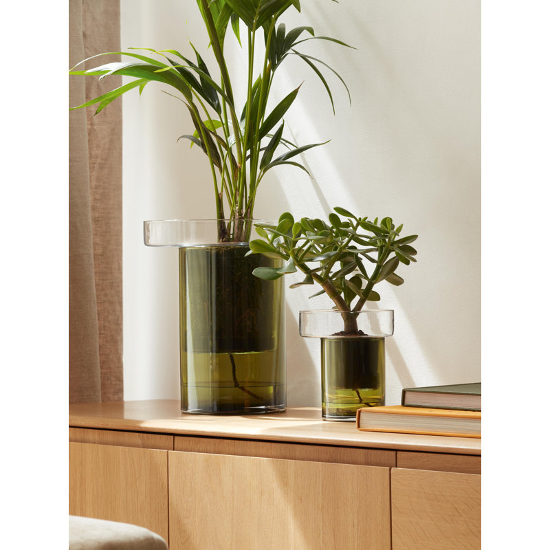 Balcony Handmade Glass Planter, 7.5" H x 6.25" W x 6.25" D