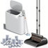 JOYBOS All-in-one Cleaning Set, Broom And Dustpan Set + Bathroom Trash Can Set