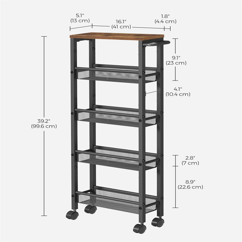 99.6cm H x 41cm W Cart with Wheels