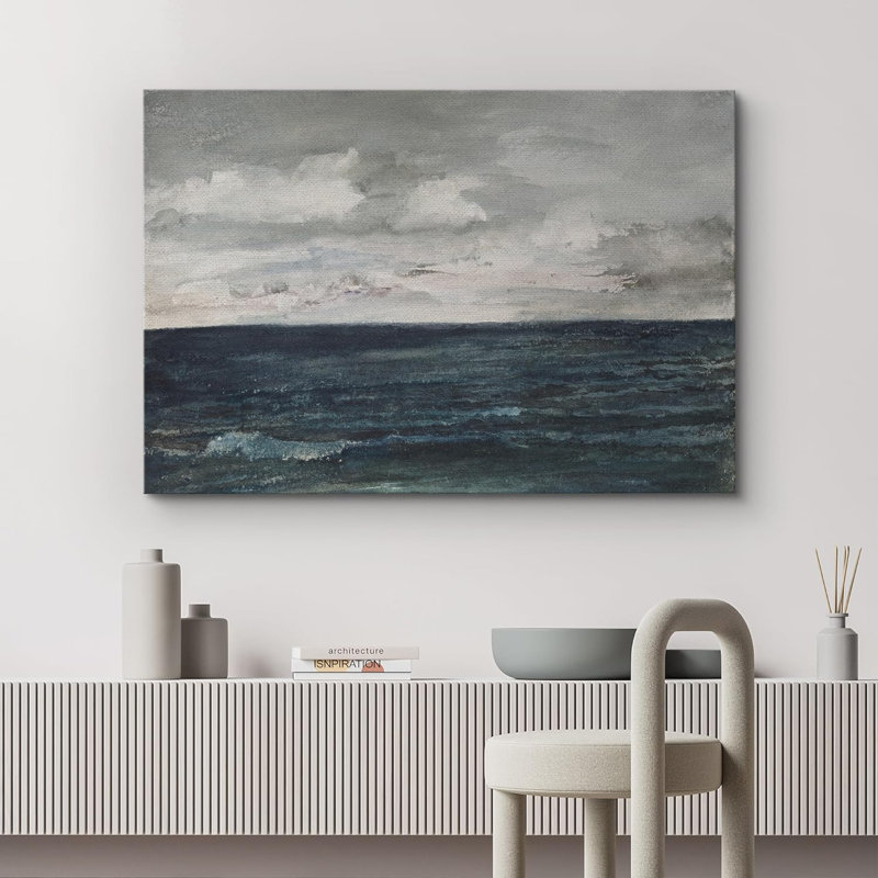 «Stormy Cloud», bleu marine, océan, nature, sur toile, Toile tendue, H 32 po x l 48 po x P 1,5 po