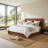41.7" Velvet Curved Wingback Queen Bed Frame with Hydraulic Lift, No Box Spring Needed, Ocher-646257337-646257343