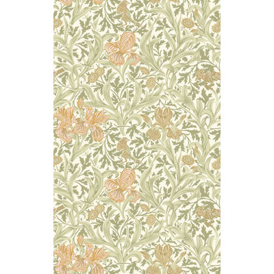 Iris Light Green Wild Gardens Wallpaper