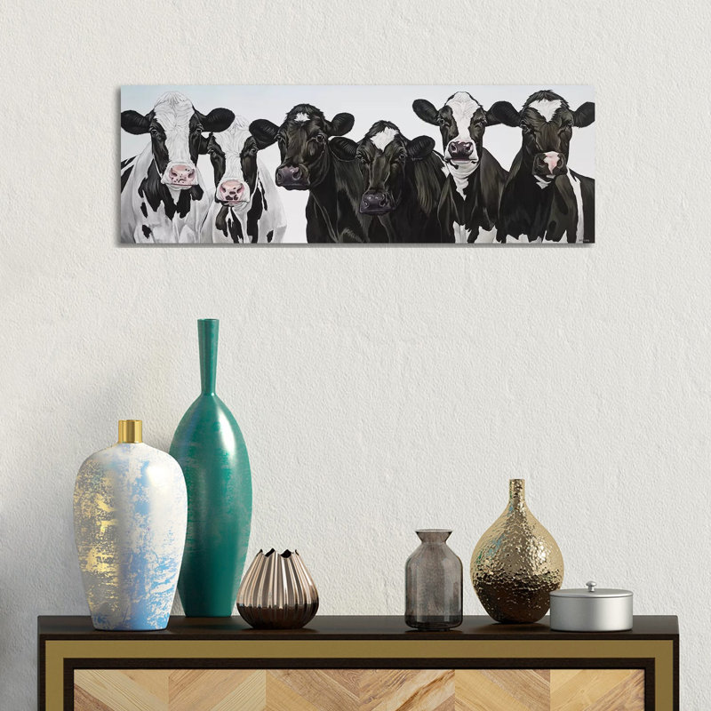 Herd Of Cows by Clara Bastian - Panoramic Print on Canvas, No Frame, 121.92 cm H x 40.64 cm W x 3.175 cm D