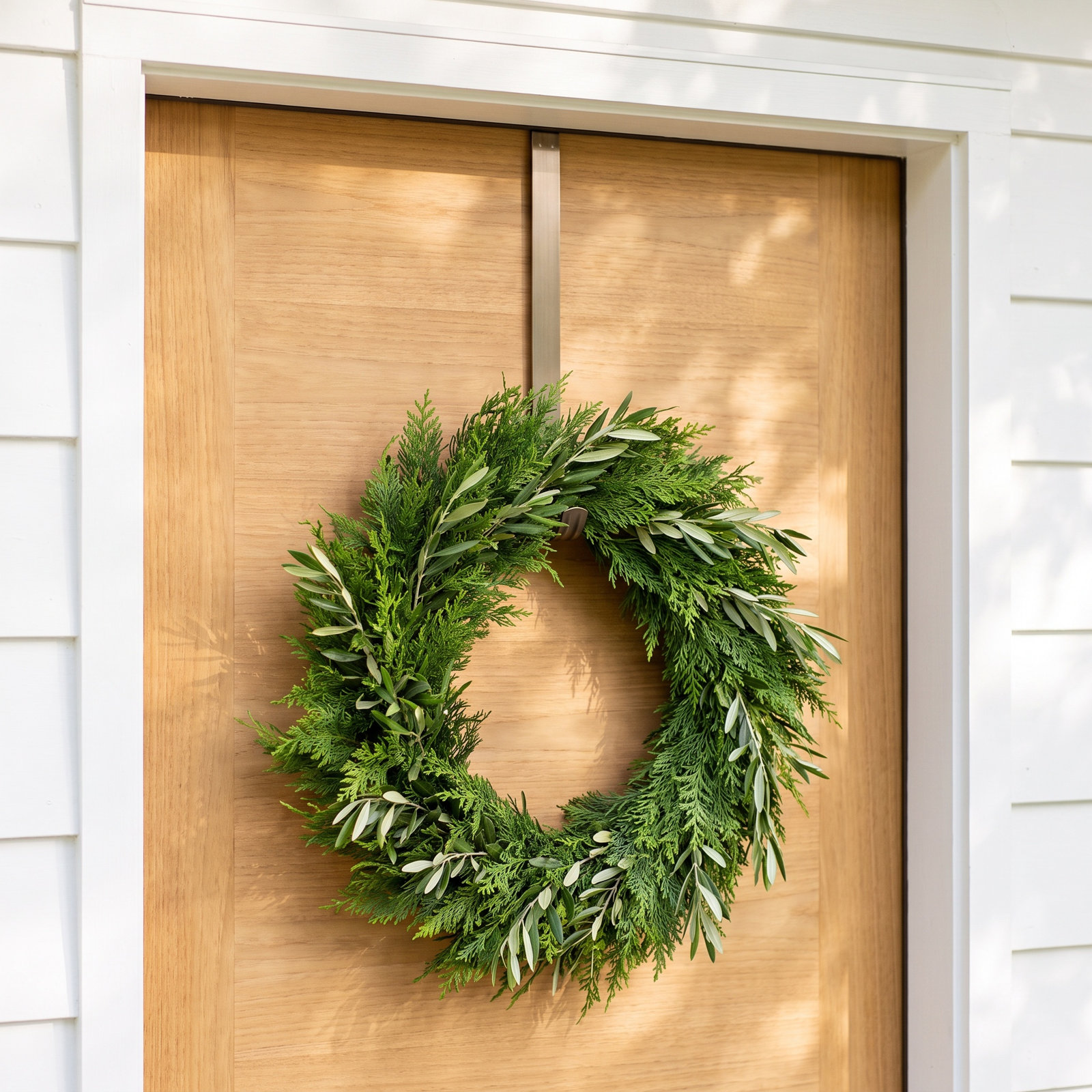 Adjustable Wreath Hanger, Brushed Nickel
