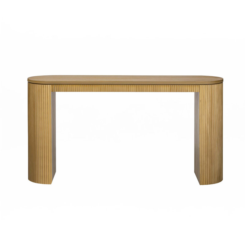 Console incurvée à rayures verticales uniques, Naturel