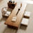 Burlywood Solid Wood Rectangular Coffee Table-109617520