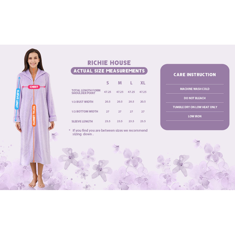 Peignoir mi-mollet avec poches Lakeville, M, Violet