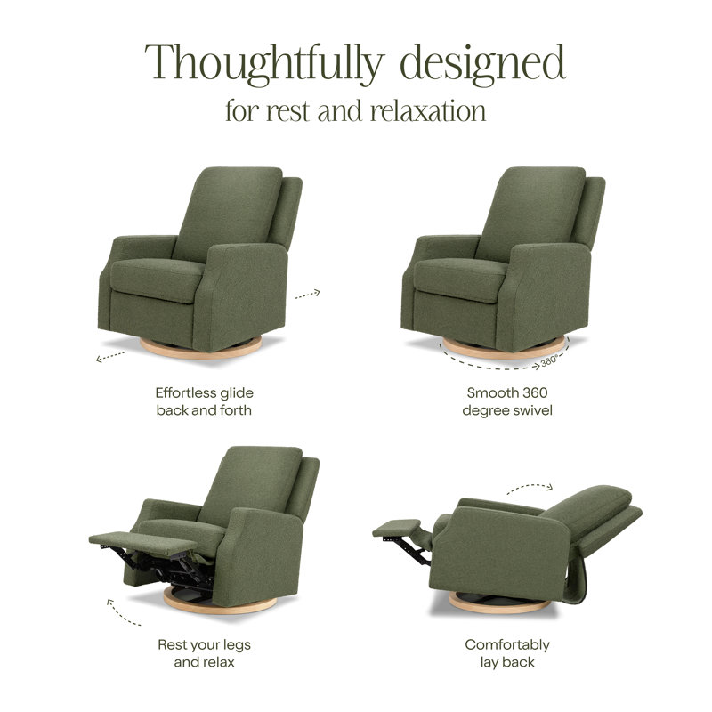 Crewe Recliner and Swivel Glider, Olive Boucle