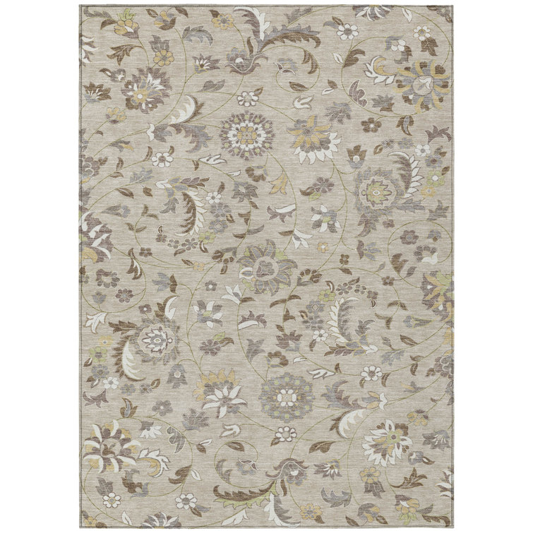 Machine Washable Indoor/Outdoor Chayden ACN1006 Beige 3' x 5' Rug