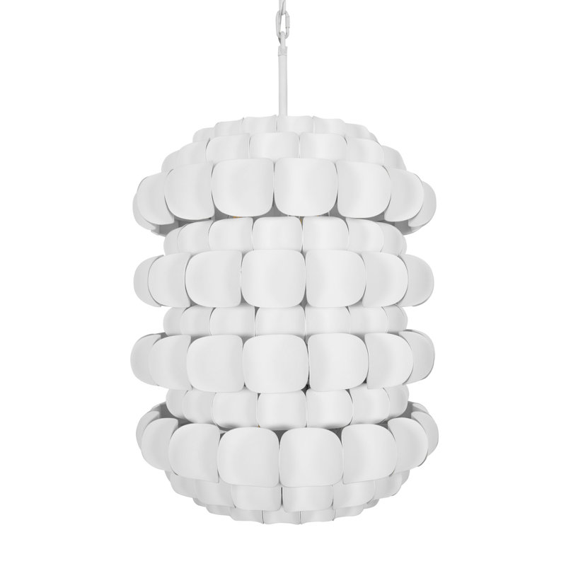 Luminaire suspendu 6 lumières Swoon, Blanc mat