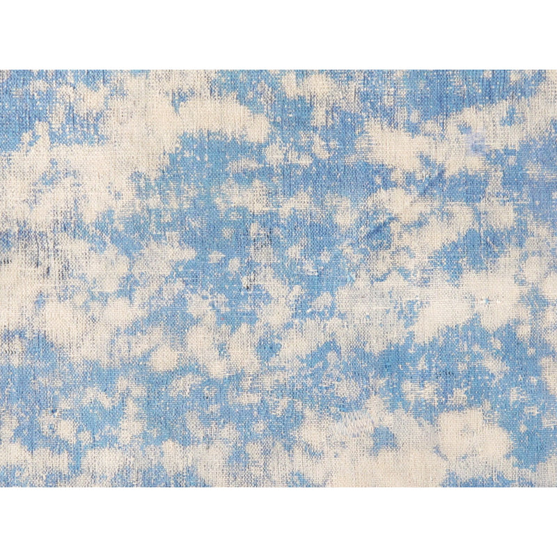 Tapis bleu/blanc