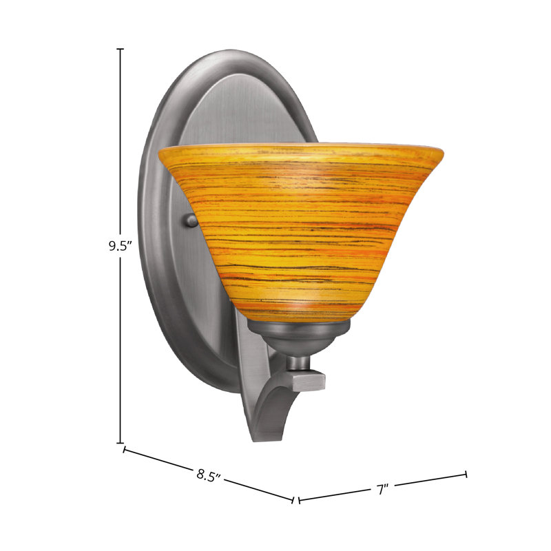 Applique murale Zilo, finition graphite avec verre Firré Saturn de 7 po