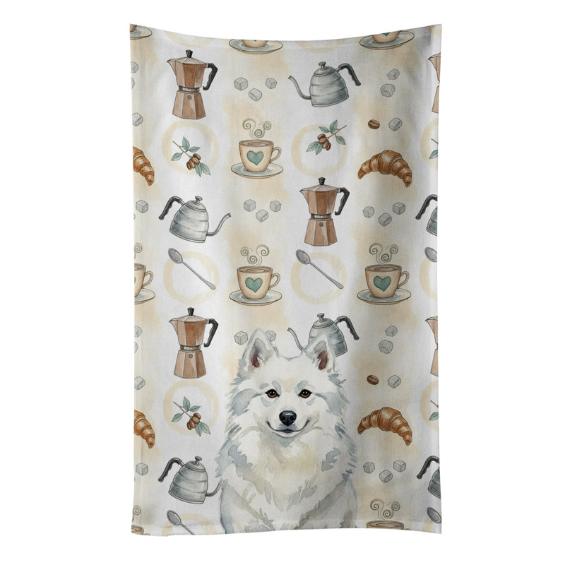 American Eskimo Coffee Bar Kitchen Towel, American Eskimo