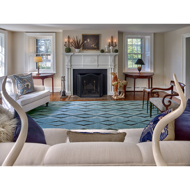 Contemporary Wool Geometric Area Rug, Rectangle 3' x 6'