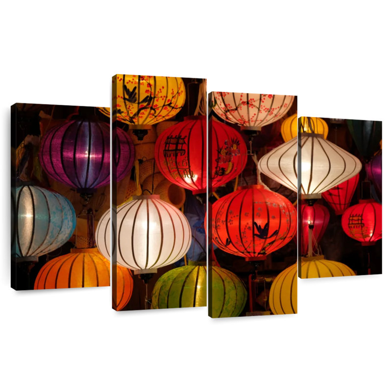 Kerner Colorful Silk Lanterns, 42" H x 68" W