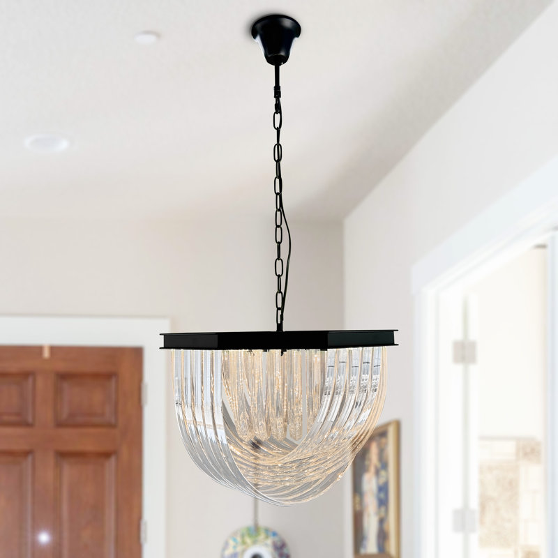 4-light Dimmable Modern Glass Chandelier