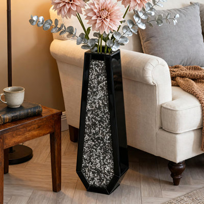 DeGrailly 30" Modern Handmade Mirrored Glass Floor Vase