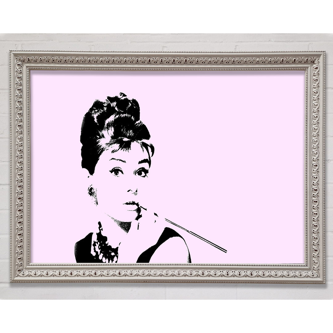 Audrey Hepburn Zigaretten-Pose Rosa - Druck