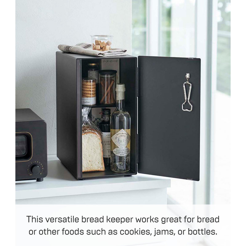 Yamazaki Black Steel Modern Bread Box