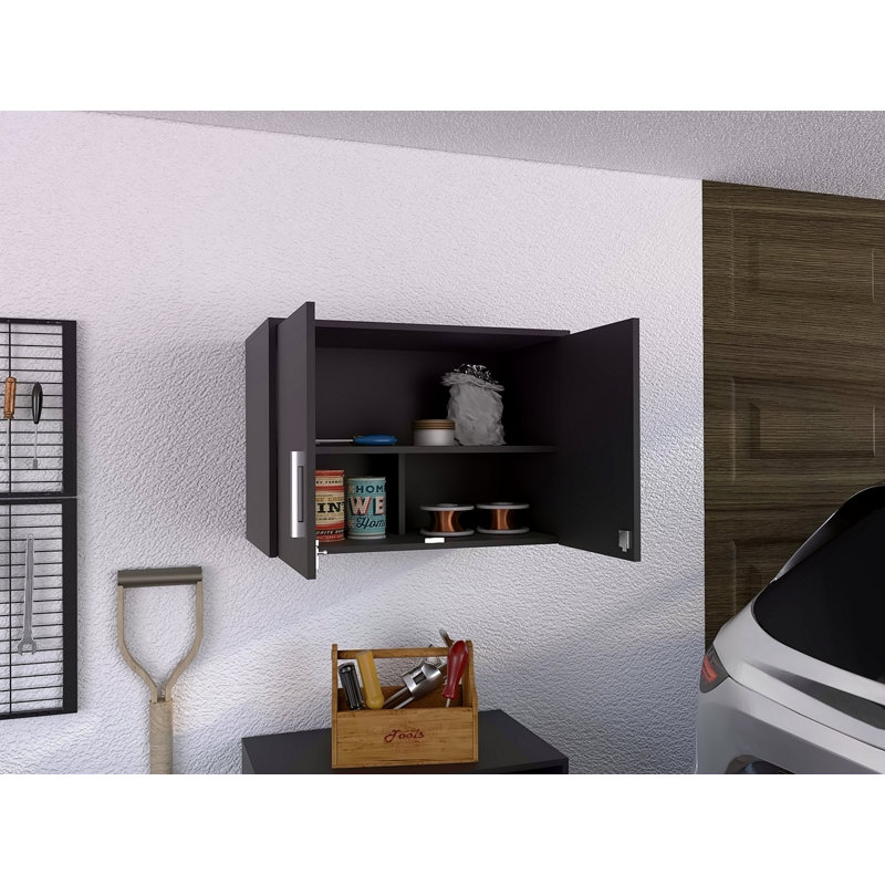 Armoire de rangement murale H 20 po, deux portes, trois tablettes internes