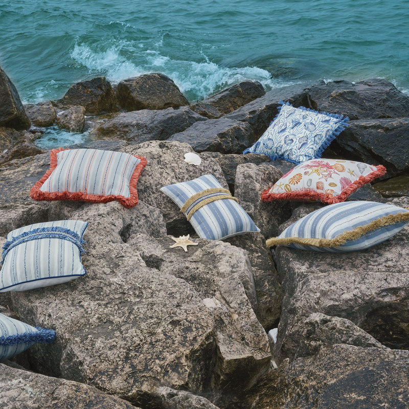 Coussin Wellerman, Blue/Grey/Orange