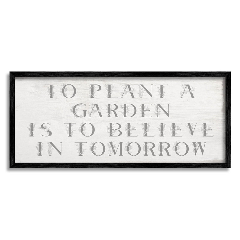 Plantez un jardin - Believe at-094, Giclée encadrée noir minuit, H 10 po x l 24 po x P 1,5 po