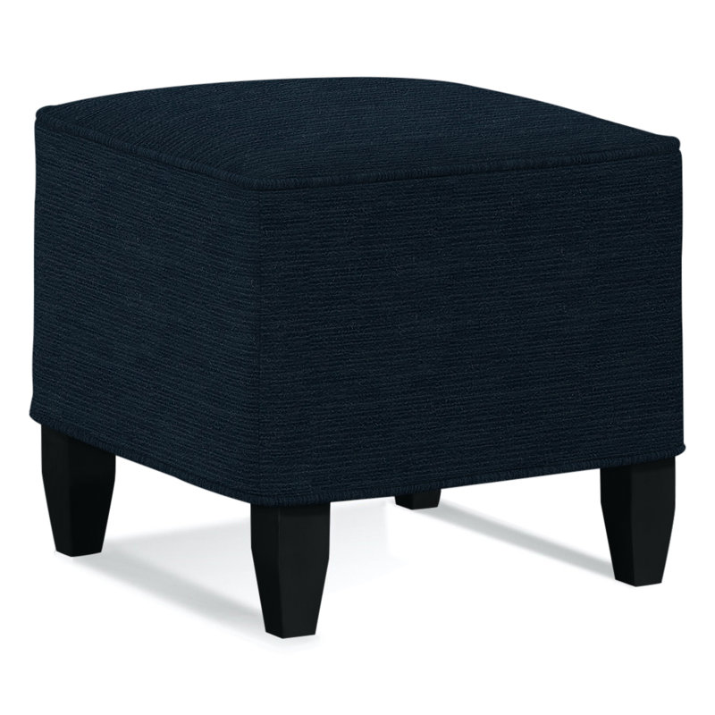 Brooklyn Square Ottoman, Elite Dove Linen, Black