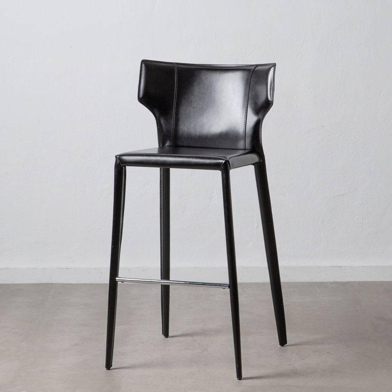 Doty Upholstered Counter Stool with Metal Frame, Black