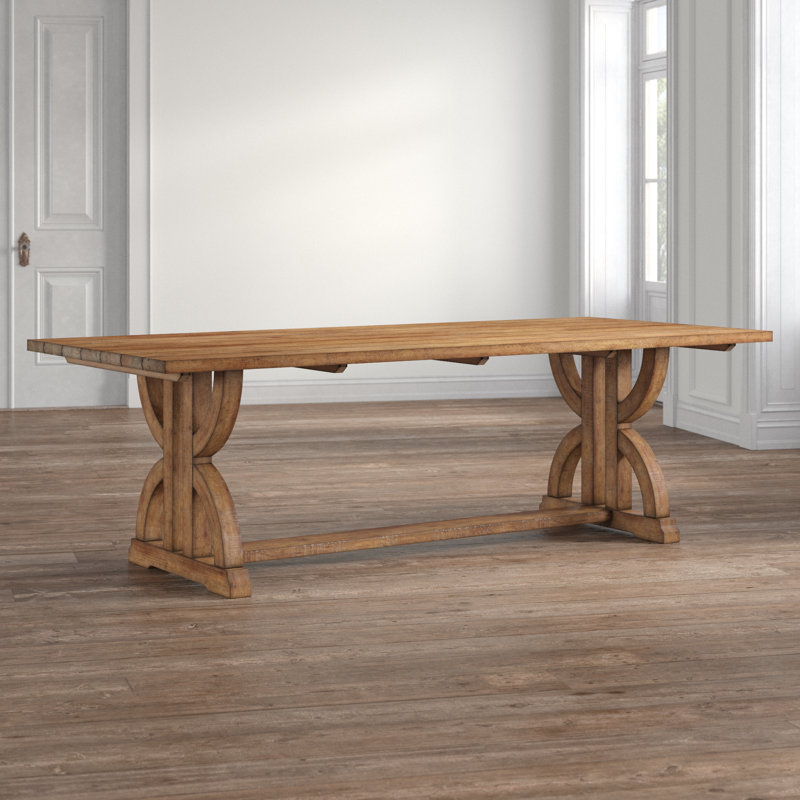 Aldrina Solid Wood Base Dining Table, Oak