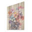 «Joyful Floral Abstraction - Violets», art mural sur bois de pin naturel-631231163