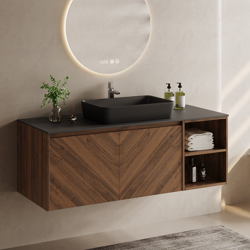 Meuble-lavabo simple 36 po, Bois brun, 48"