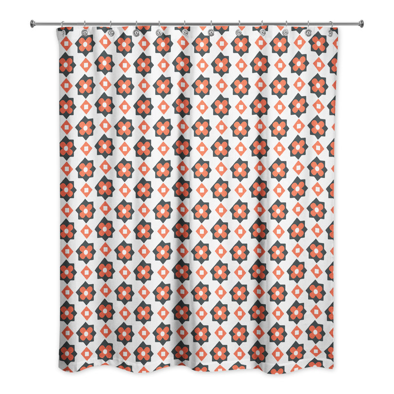 Hammes Floral Shower Curtain, Red