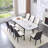 55'' - 79'' Extendable Sintered Stone Dining Table Set with Hidden Extension Leaf and Metal Legs-1816377438-1816377425