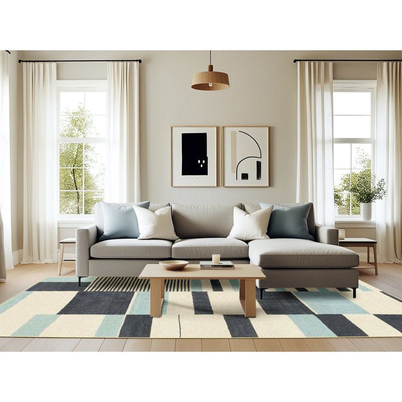 Alynne Abstract Indoor Rug, Rectangle 6' x 9'