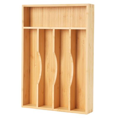 Organisateur de tiroir de cuisine en bambou, porte-ustensiles de 9 pouces pour ustensiles pour tiroir Samll, organisateur étroit pour l'argenterie pour couteaux à couverts