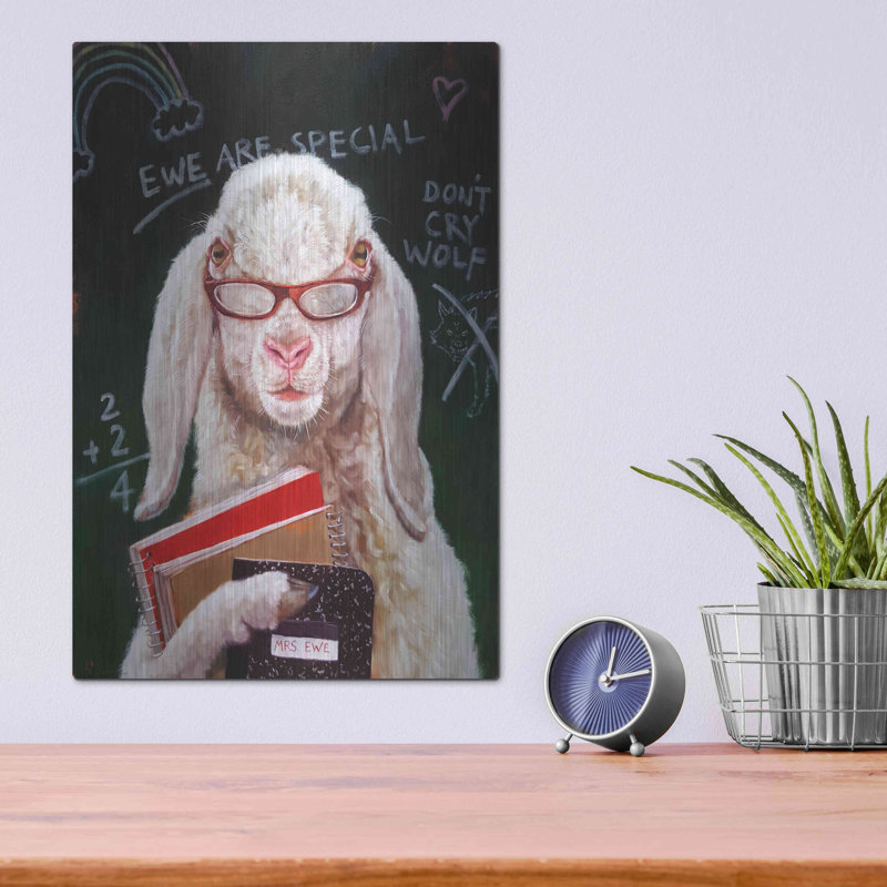 «Back To School - Mme Ewe» par Lucia Heffernan, H 16 po x l 12 po