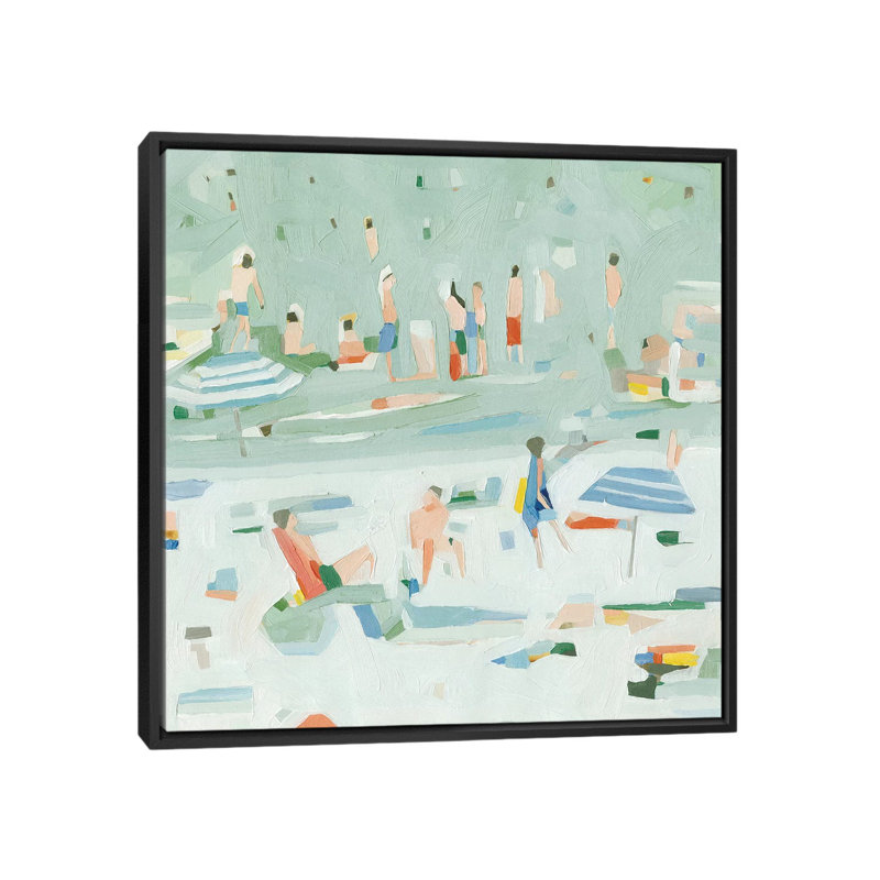 «Summer Confetti II» par Emma Scarvey - reproduction d'art, H 26 po x l 26 po x P 1,5 po, Toile avec cadre noir, Pas de tapis