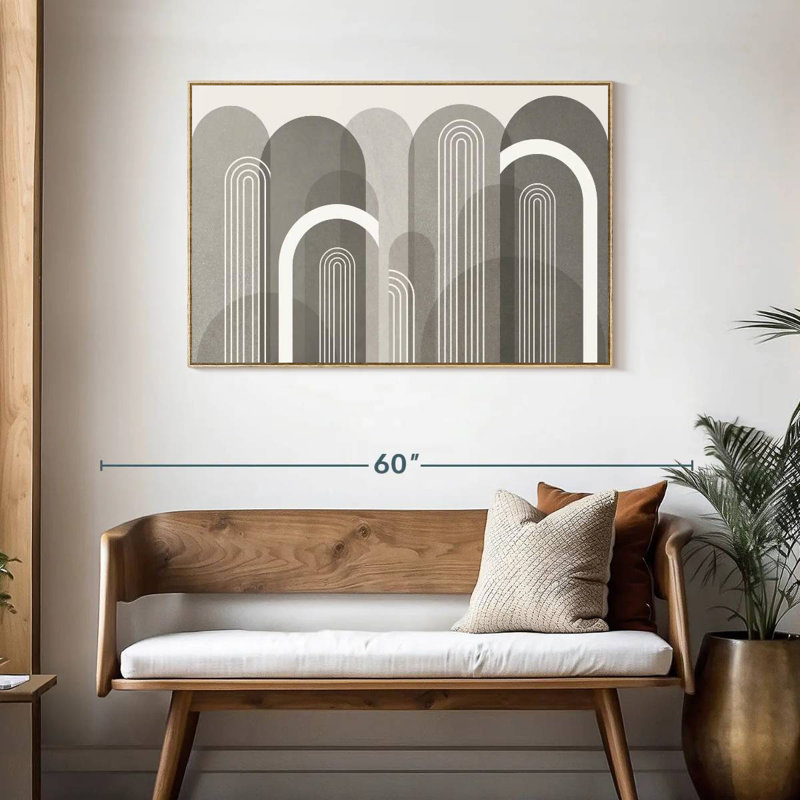 Pierre arches Mid-Century, Cadre flottant en bois naturel, 43 po x 29 po