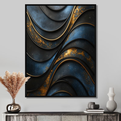 Odina Fractal Aqua Drift Of Marble II - art mural transitionnel