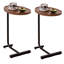 2 pièces, table d'appoint en forme de C brun, petit canapé pour petits espaces, salon, chambre à coucher