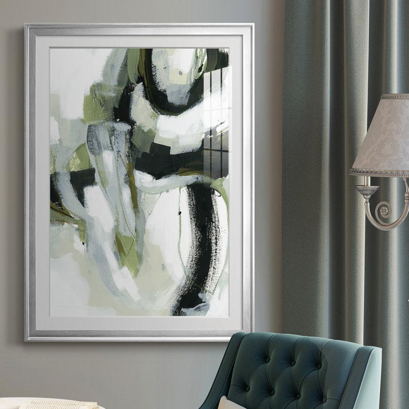Onyx vert I - art mural encadré, H 30,5 po x l 22,5 po, Argent argent