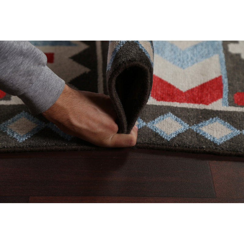 Tapis oriental tribal à motif géométrique abstrait 8 x 10