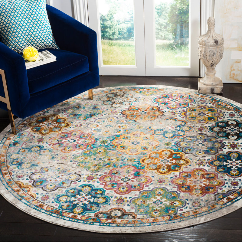Bruckmann Performance Geometric Rug, Round 6'5"