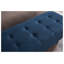 Banc de lit 59 po en lin et coton bleu avec compartiment de rangement et rembourrage en mousse