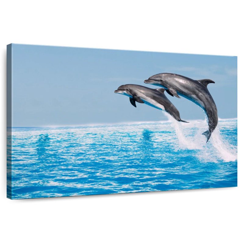 Brampt Two Leaping Dolphins, 30" H x 45" W