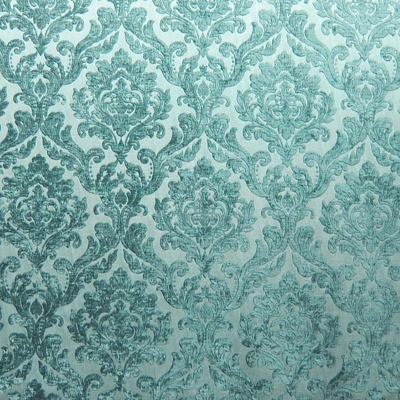 Damask Two Tone Velvet | Neiman Fabric, Cerulean