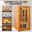 Sauna infrarouge pour 1 personne, sauna intérieur en bois de pruche du Canada