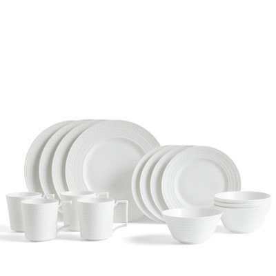 Intaglio 16-Piece Dinnerware Place Setting, Service for 4